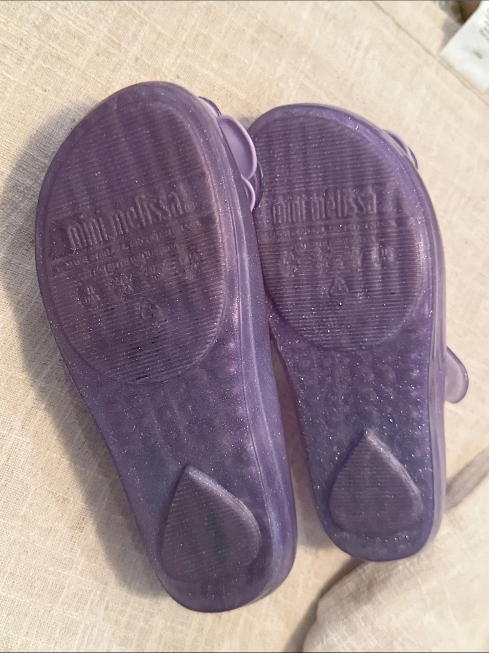 Mini Melissa Girls Lavender Floral Jelly Mary Jane Shoes